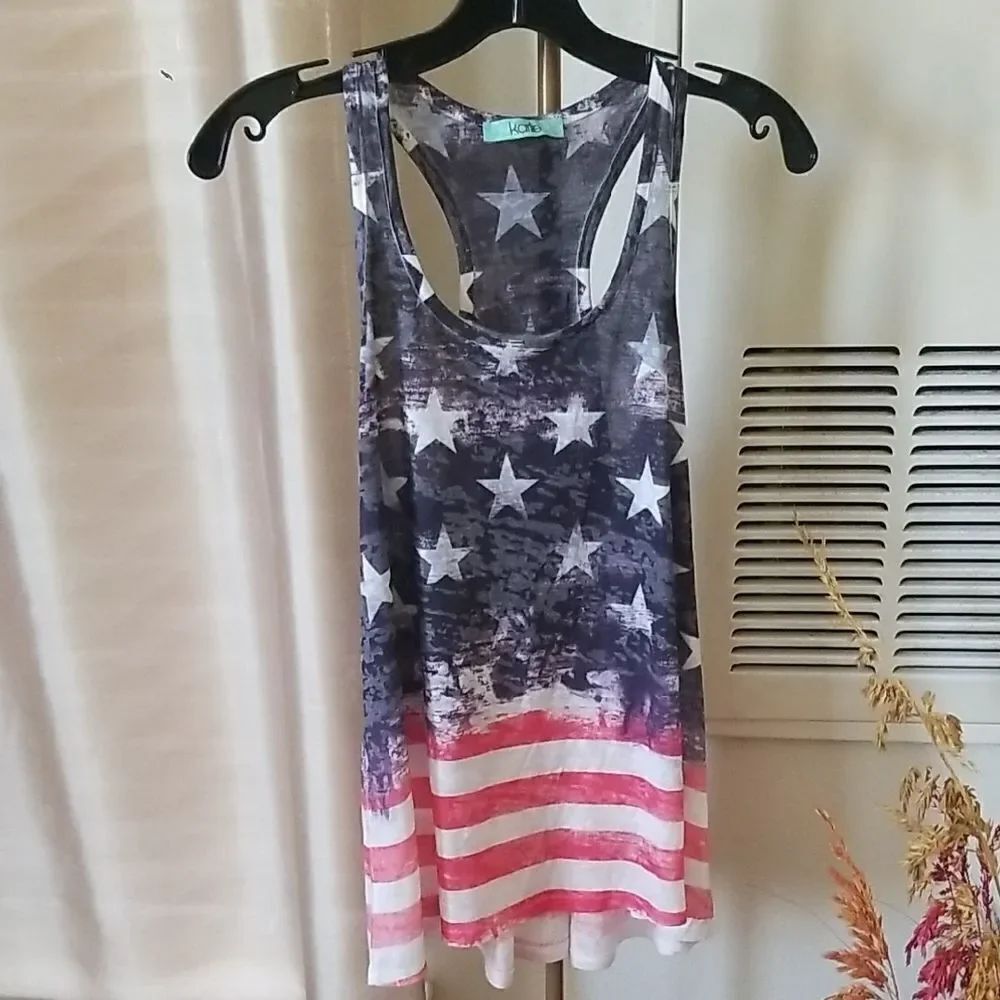Karlie American Flag Tank Top Wmn's Size Small